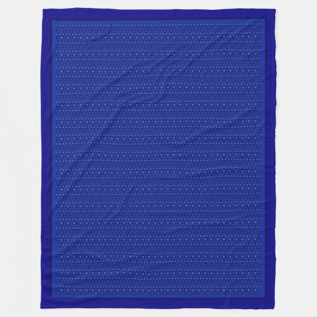 Faint Filigree over Cobalt Blue Fleece Blanket (Front)