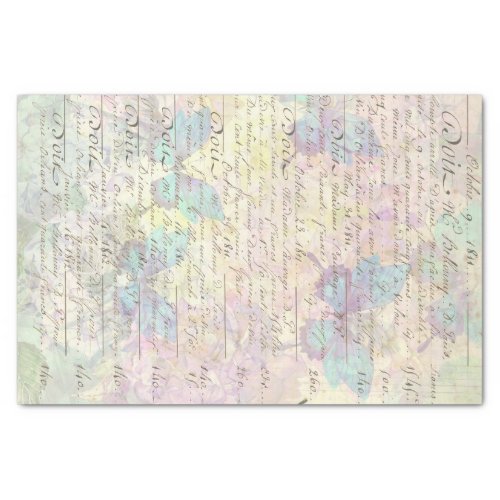 Faint Script with Butterflys Decoupage Tissue Paper