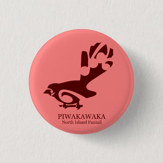 Faintail New Zealand Aotearoa Bird Pinback Button (Front)