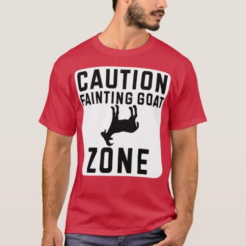 Fainting Goat Caution Fainting Goat Zone Funny Gif T_Shirt