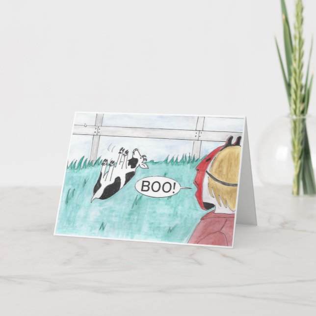 Fainting Goat Halloween Card (Front)