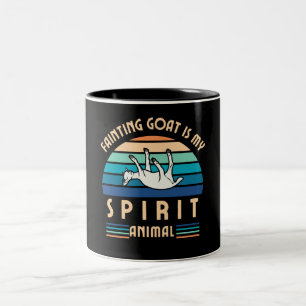 Fainting Goat is my Spirit Animal Two-Tone Coffee Mug