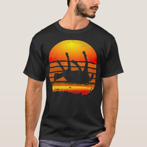 Fainting Goat Sunset Retro Vintage Design  T_Shirt