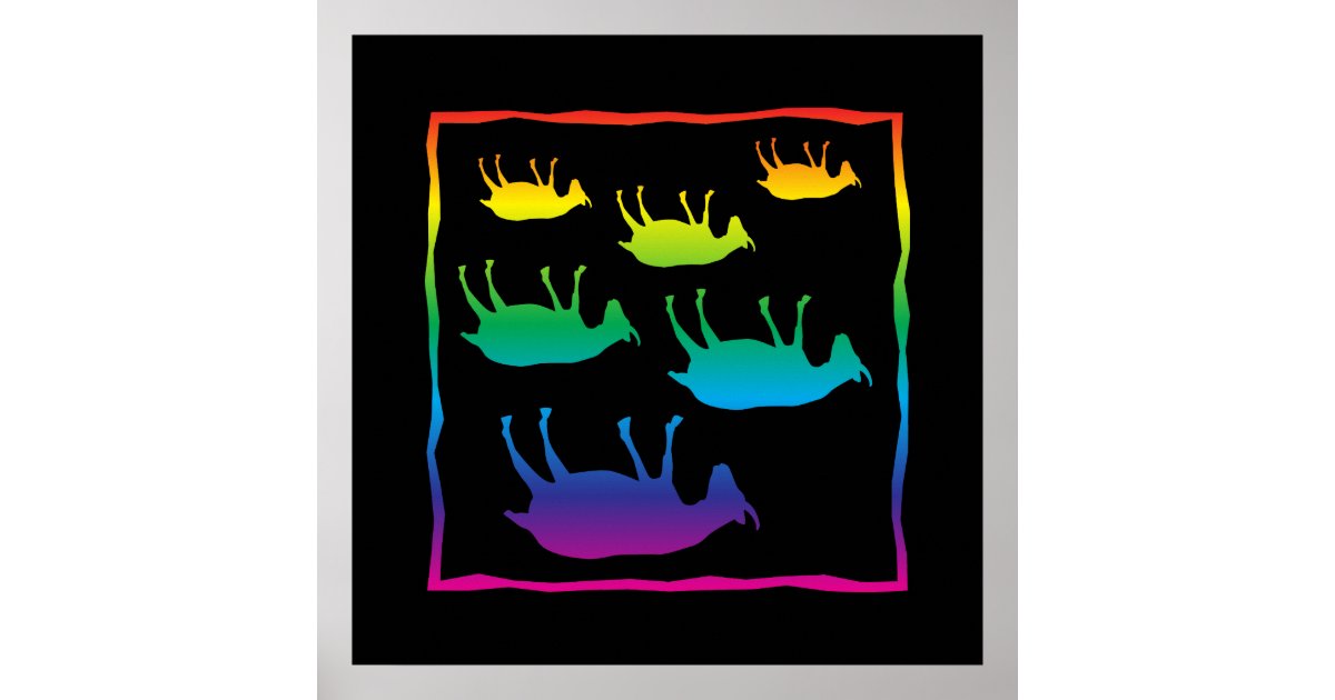 Fainting Goats Rainbow Poster | Zazzle