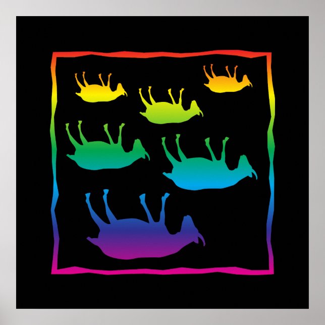Fainting Goats Rainbow Poster (Front)