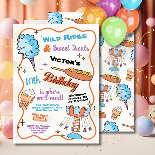 Fair Carnival Amusement park Circus Birthday Invitation