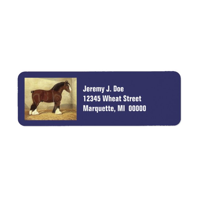 Fair Daze Clydesdale Draft Horse Address Labels (Front)