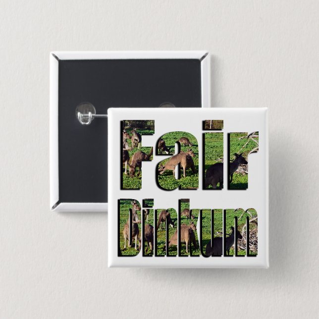 Fair Dinkum Aussie Slang Logo, Button (Front & Back)
