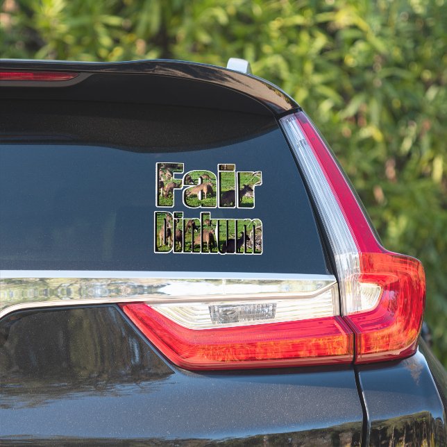 Fair Dinkum Aussie Slang Logo, Sticker (Car Side)