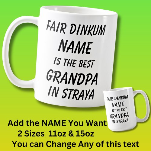 Fair Dinkum NAME BEST GRANDPA Straya (Australia)
