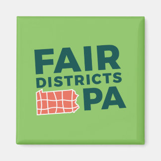 Fair Districts PA Lime Logo Small Magnet