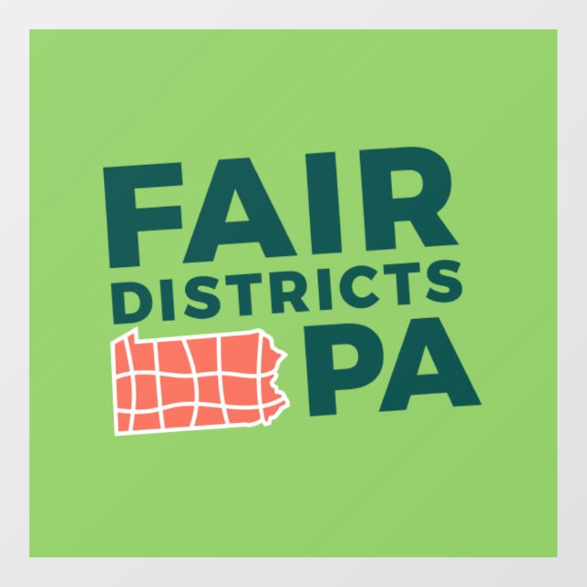 Fair Districts PA Lime Logo Window Cling (Sheet)