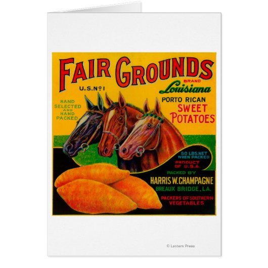 Fair Grounds Yam LabelBreaux Bridge, LA Cards (Front)