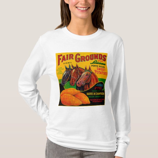 Fair Grounds Yam LabelBreaux Bridge, LA T-Shirt (Front)