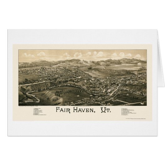 Fair Haven, VT Panoramic Map - 1886 Cards (Front Horizontal)