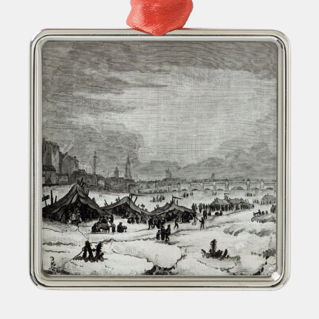 Fair held on the Thames Metal Ornament (Front)