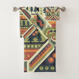 Fair isle Christmas 4 Bath Towel Set