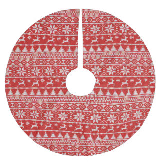 Fair Isle Christmas Brushed Polyester Tree Skirt