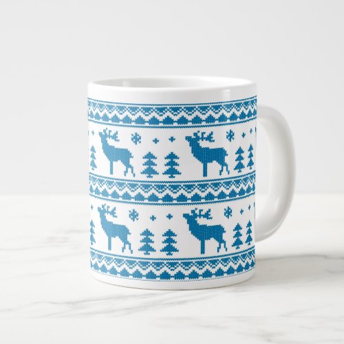 Fair Isle Christmas Sweater Pattern Giant Coffee Mug