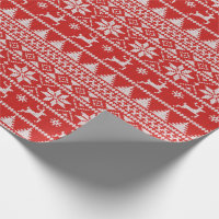 Festive Winter Fair Isle Christmas Wrapping Paper Sheets