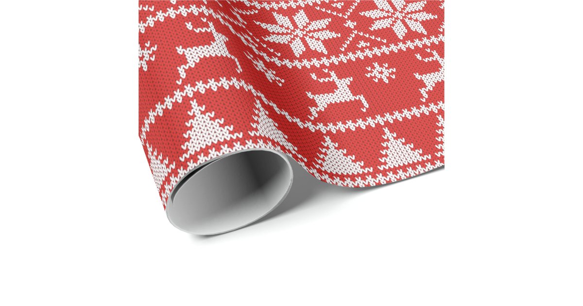 Festive Winter Fair Isle Christmas Wrapping Paper Sheets