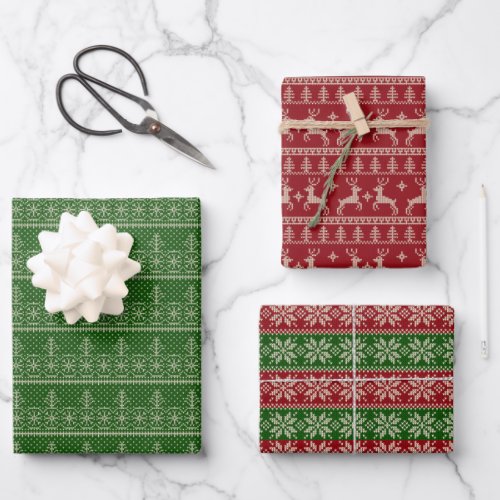 Fair Isle Christmas Wrapping Paper Sheets