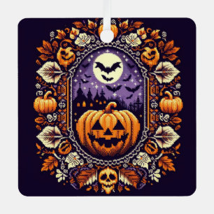 Fair Isle/Colorwork Vintage Halloween/fall Metal Ornament