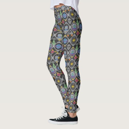 Fair Isle Cute Alien Knitted Sweater Pattern Leggings