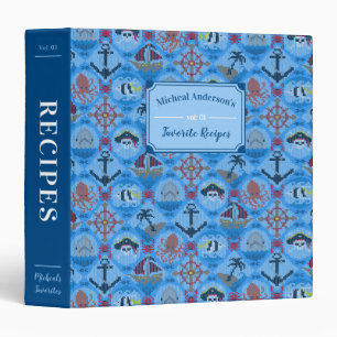 Fair Isle Cute Pirate Knitted Sweater Recipe 3 Ring Binder