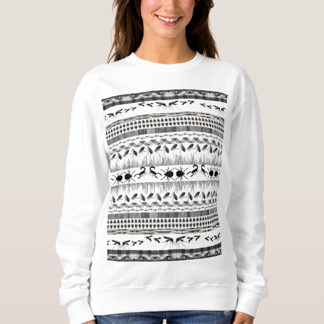 Fair Isle Fierceness animal bug insect Sweatshirt (Front)
