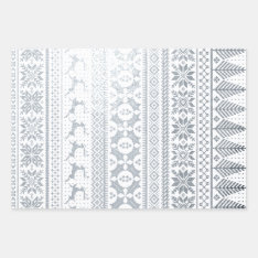 Fair Isle Knit Sweater Foil Wrapping Paper Sheets at Zazzle