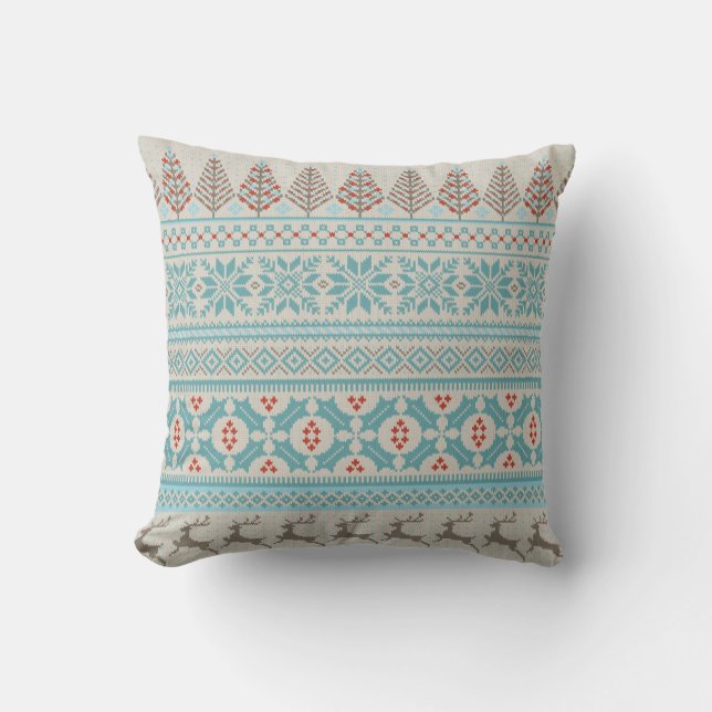 fair isle knit sweater pillow (Front)