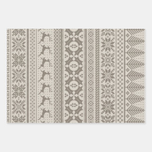 Fair Isle Knit Sweater Wrapping Paper Sheets