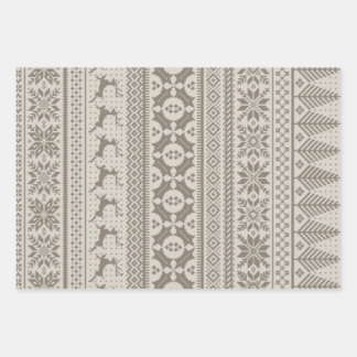 Fair Isle Knit Sweater Wrapping Paper Sheets