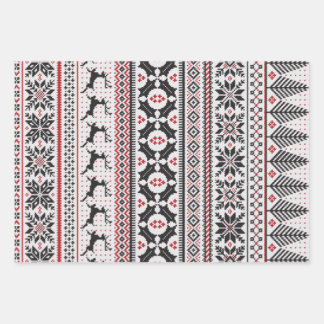 Fair Isle Knit Sweater Wrapping Paper Sheets