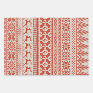 Fair Isle Knit Sweater Wrapping Paper Sheets