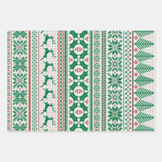 Fair Isle Knit Sweater Wrapping Paper Sheets
