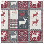 Fair Isle Knitted Patchwork | Rustic Reindeer (2) Fabric