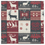 Fair Isle Knitted Patchwork | Rustic Reindeer Fabric