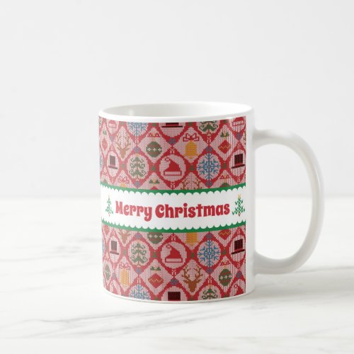 Fair Isle Knitted Ugly Sweater Christmas Pattern Coffee Mug