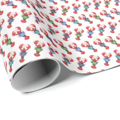 Fair Isle Lobsters Wrapping Paper