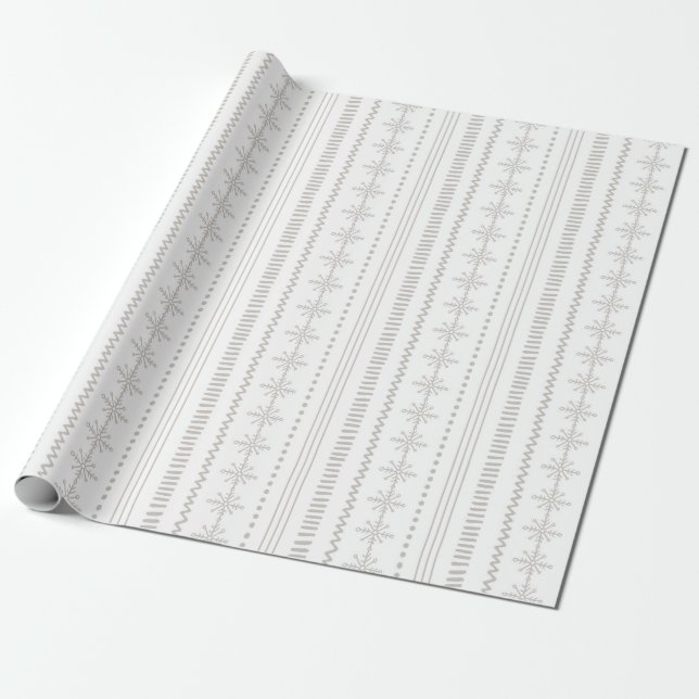 Fair Isle - Neutral Holiday Wrapping Paper (Unrolled)