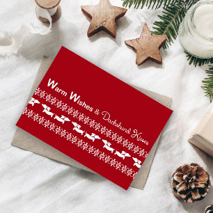 Fair Isle Ugly Sweater Dachshund Christmas Card