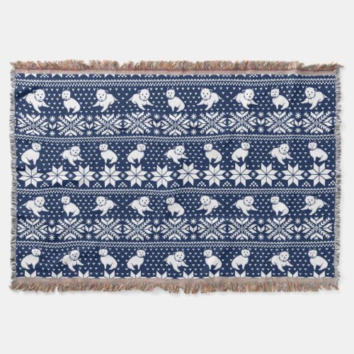 Fair Isle Westies Throw Blanket