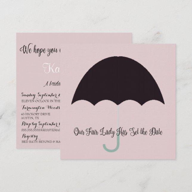 Fair Lady Baby Bridal Luncheon Shower Party Invitation (Front/Back)