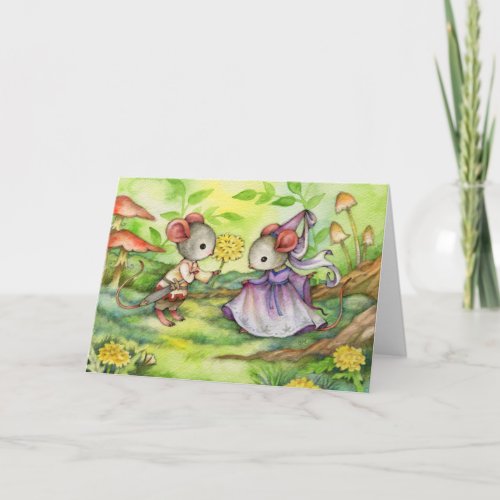 Fair Maiden - Cute Medieval Mouse Art Card