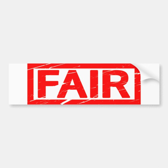 Fair Stamp Bumper Sticker (Front)