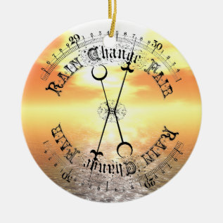 Fair Weather Barometer Sunset Christmas Pendant Ceramic Ornament at Zazzle