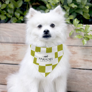 Fairacres Pet Bandana Green and White Pet Bandana Collar