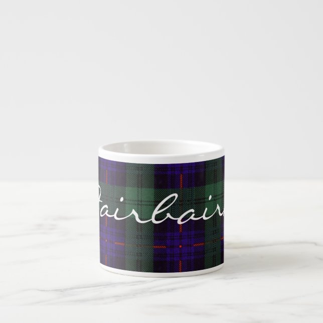 Fairbairn clan Plaid Scottish kilt tartan Espresso Cup (Front)